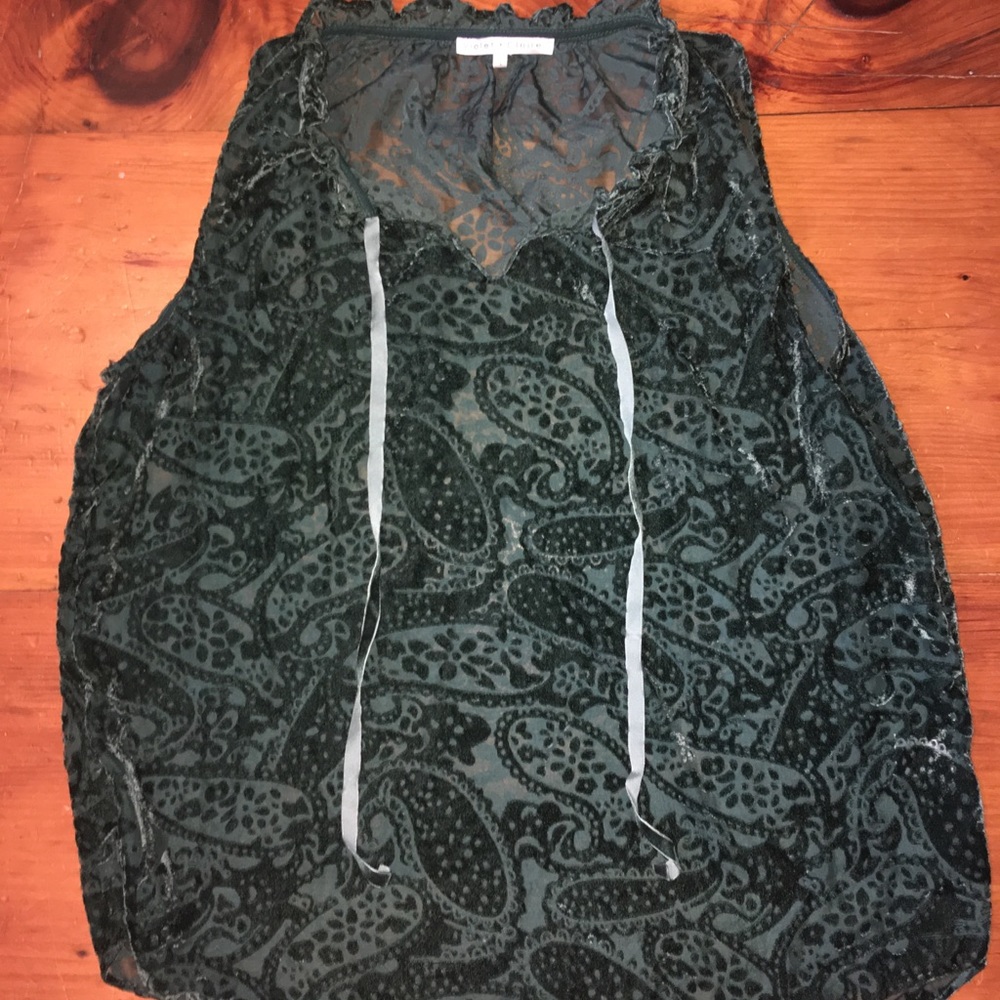 Green women’s sheer tank top